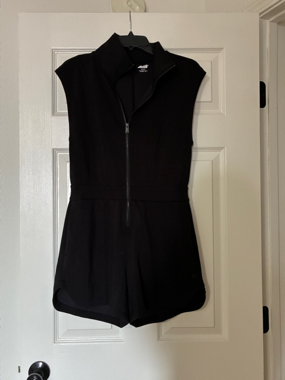 Black Sleeveless Zip Romper